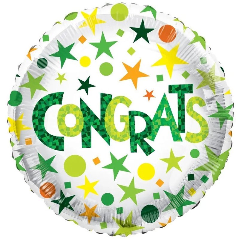 18in CONGRATS GREEN ECO FOIL BALLOON
