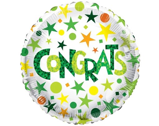 18in CONGRATS GREEN ECO FOIL BALLOON