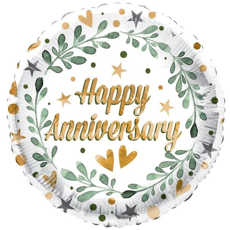 18in ANNIVERSARY LEAVES ECO FOIL BALLOON