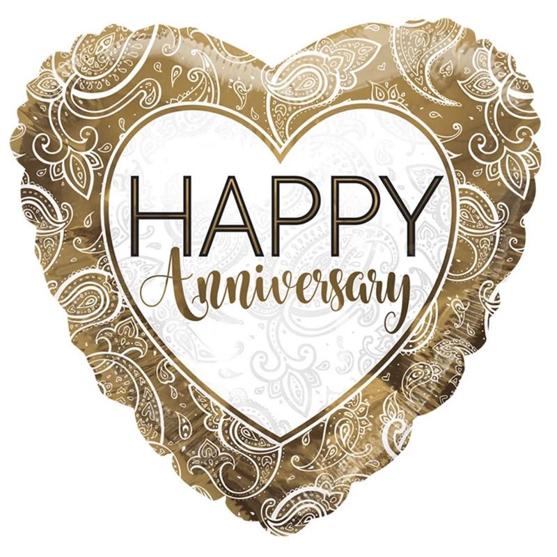 18in ANNIVERSARY GOLD ORNAMENTS ECO FOIL BALLOON