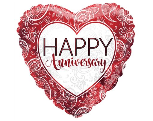 18in ANNIVERSARY RUBY ORNAMENTS ECO FOIL BALLOON