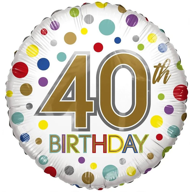 18in AGE 40 ECO FOIL BALLOON
