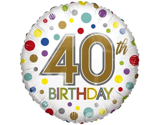 18in AGE 40 ECO FOIL BALLOON