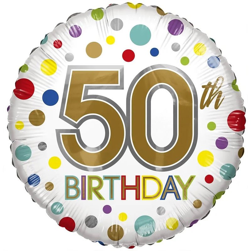 18in AGE 50 ECO FOIL BALLOON