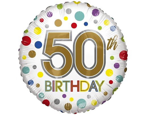 18in AGE 50 ECO FOIL BALLOON