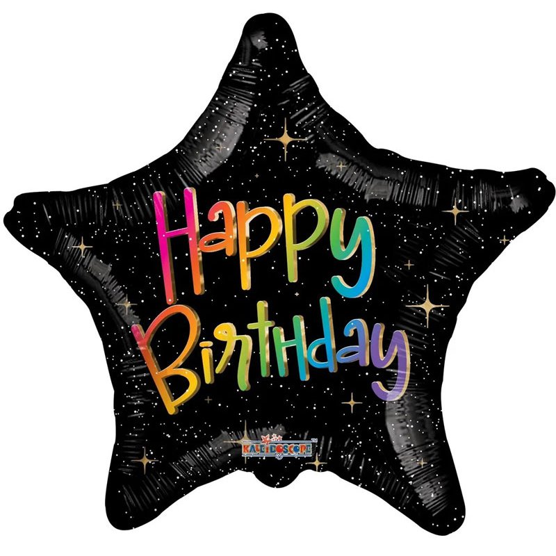 18in BIRTHDAY MULTICOLOUR STAR ECO FOIL BALLOON