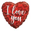 18in I LOVE YOU RED KISSES ECO FOIL BALLOON