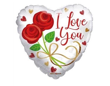 18in I LOVE YOU TWO ROSES ECO FOIL BALLOON