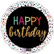 18in BIRTHDAY COLORFUL DOTS FOIL BALLOON