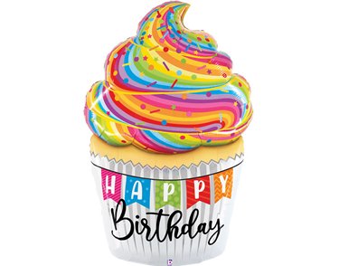 60in SPECIAL DELIVERY BIRTHDAY CUPCAKE FOIL BALLOON