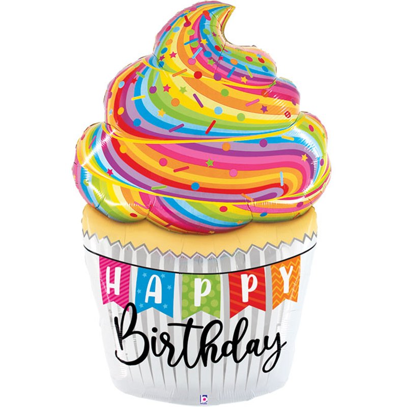 60in SPECIAL DELIVERY BIRTHDAY CUPCAKE FOIL BALLOON