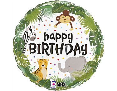 18in JUNGLE BIRTHDAY FOIL BALLOON