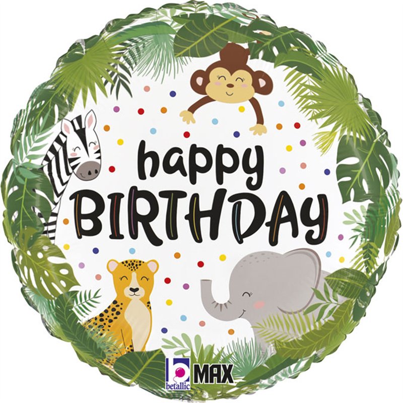 18in JUNGLE BIRTHDAY FOIL BALLOON