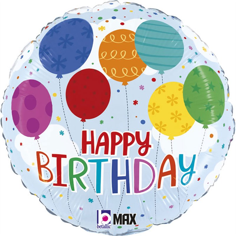 18in BIRTHDAY COLORFUL BALLOON FOIL BALLOON