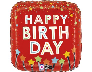 18in BIRTHDAY CANDLES CONFETTI FOIL BALLOON