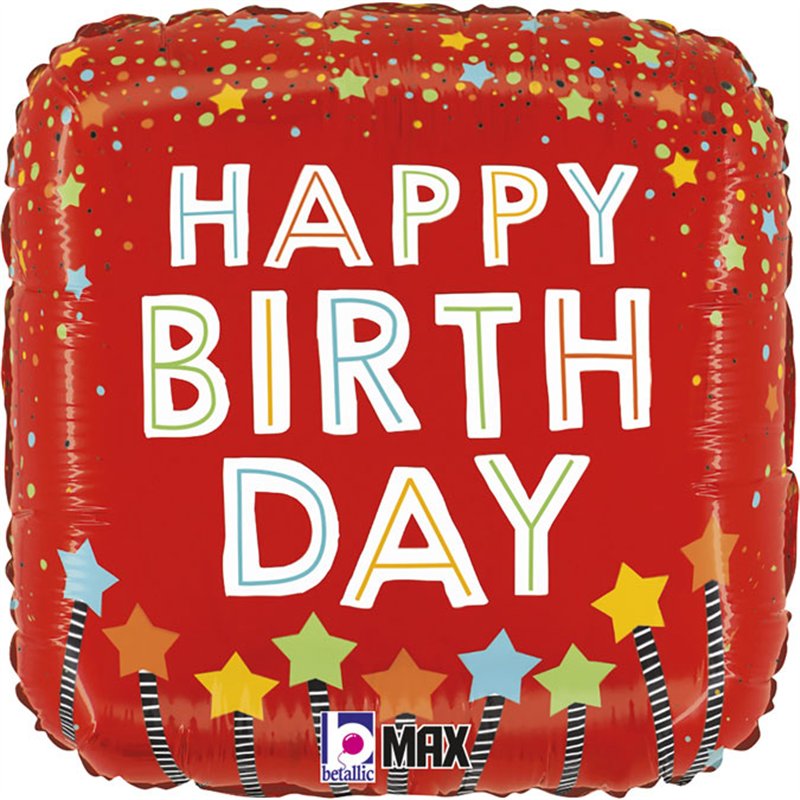 18in BIRTHDAY CANDLES CONFETTI FOIL BALLOON