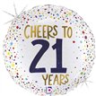 18in CHEERS TO 21 YEARS FOIL BALLOON
