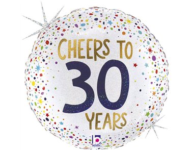 18in CHEERS TO 30 YEARS FOIL BALLOON