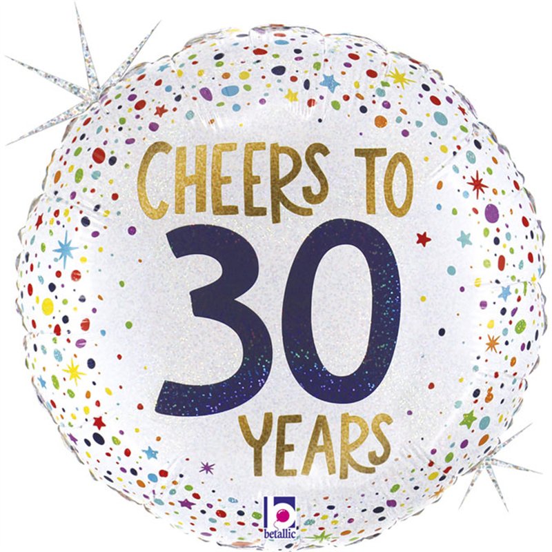 18in CHEERS TO 30 YEARS FOIL BALLOON