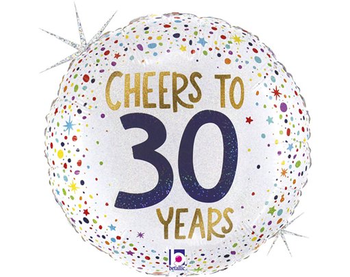 18in CHEERS TO 30 YEARS FOIL BALLOON