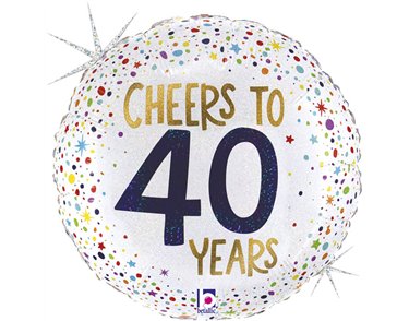 18in CHEERS TO 40 YEARS FOIL BALLOON