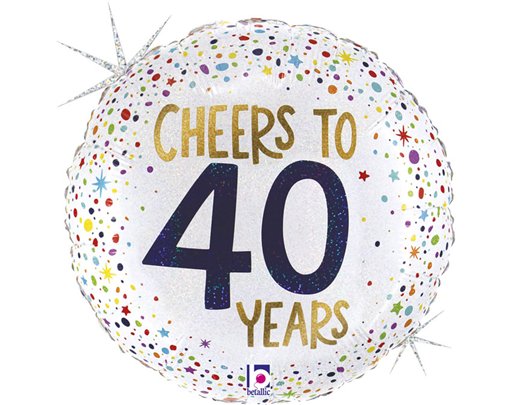 18in CHEERS TO 40 YEARS FOIL BALLOON