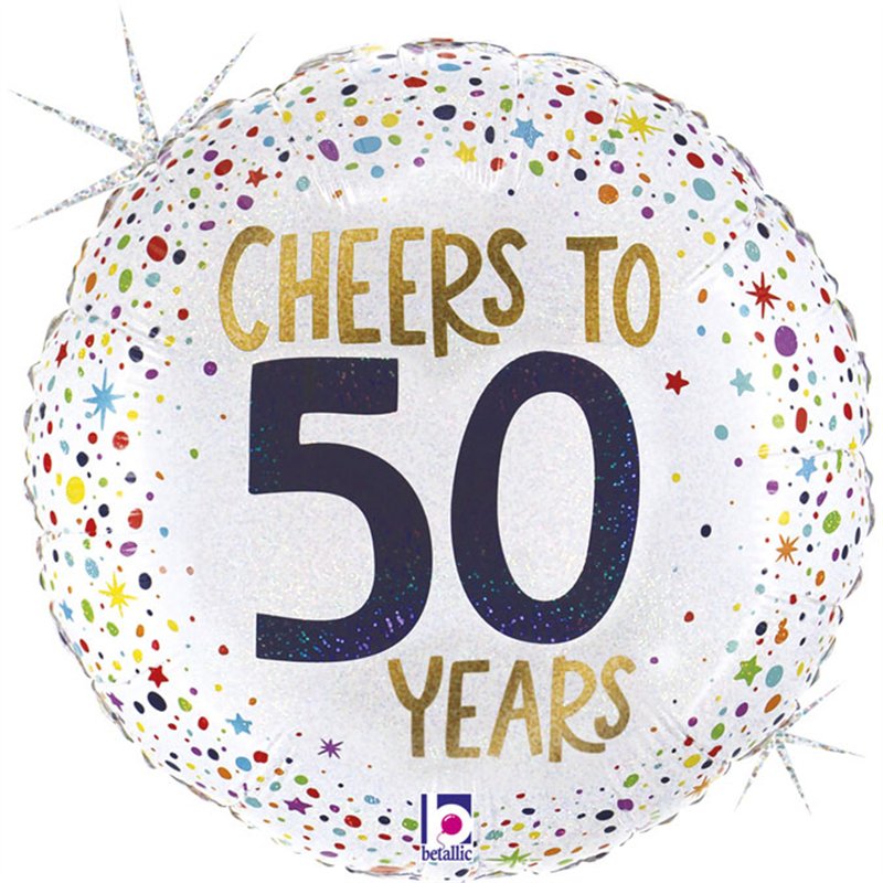 18in CHEERS TO 50 YEARS FOIL BALLOON