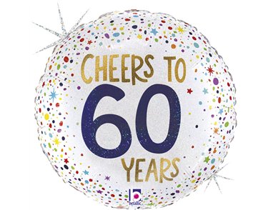 18in CHEERS TO 60 YEARS FOIL BALLOON