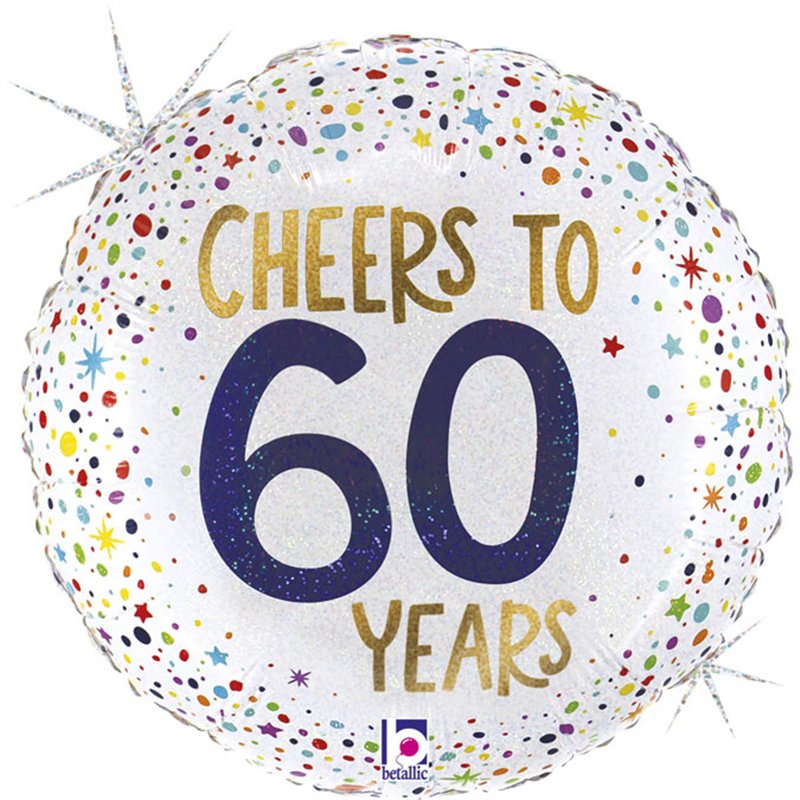 18in CHEERS TO 60 YEARS FOIL BALLOON