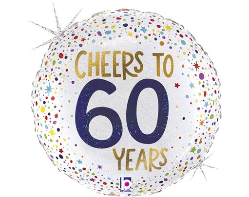 18in CHEERS TO 60 YEARS FOIL BALLOON