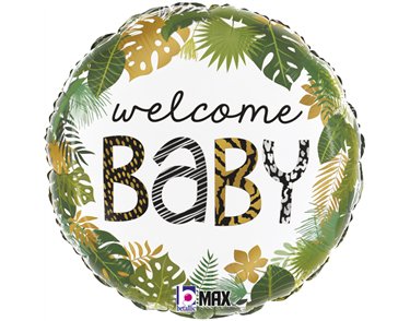 18in JUNGLE WELCOME BABY FOIL BALLOON
