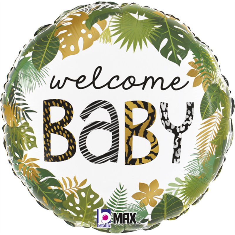 18in JUNGLE WELCOME BABY FOIL BALLOON