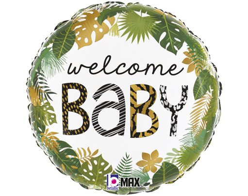 18in JUNGLE WELCOME BABY FOIL BALLOON