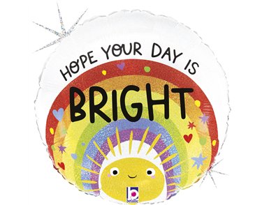 18in BRIGHT DAY RAINBOW SUN FOIL BALLOON