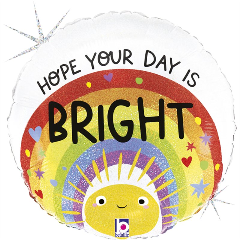 18in BRIGHT DAY RAINBOW SUN FOIL BALLOON