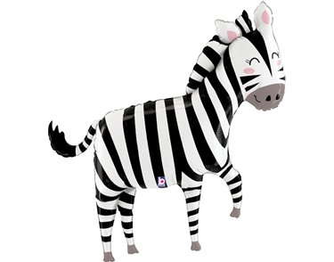50in JUNGLE ZEBRA FOIL BALLOON