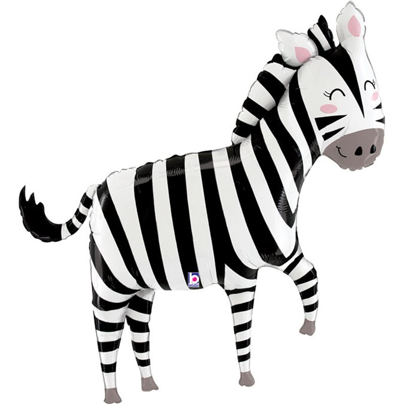 50in JUNGLE ZEBRA FOIL BALLOON