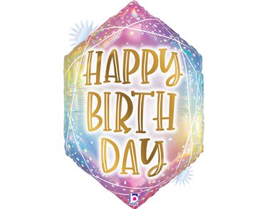30in OPAL PASTEL GEO BIRTHDAY FOIL BALLOON