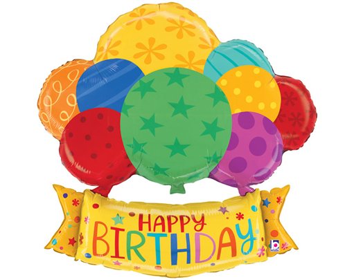 37in BIRTHDAY BALLOONS BANNER FOIL BALLOON
