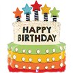 31in CANDLES STARS BIRTHDAY CAKE FOIL BALLOON