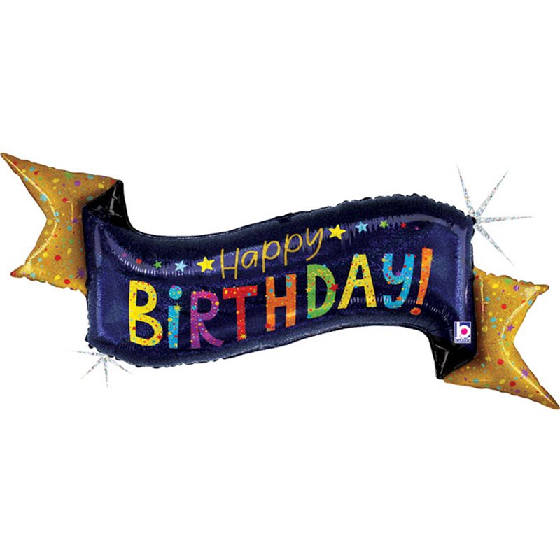 51in NAVY BIRTHDAY BANNER FOIL BALLOON