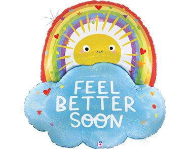 35in FEEL BETTER RAINBOW SUN FOIL BALLOON