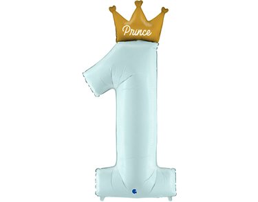 46in MY 1ST BIRTHDAY PRINCE FOIL BALLOON
