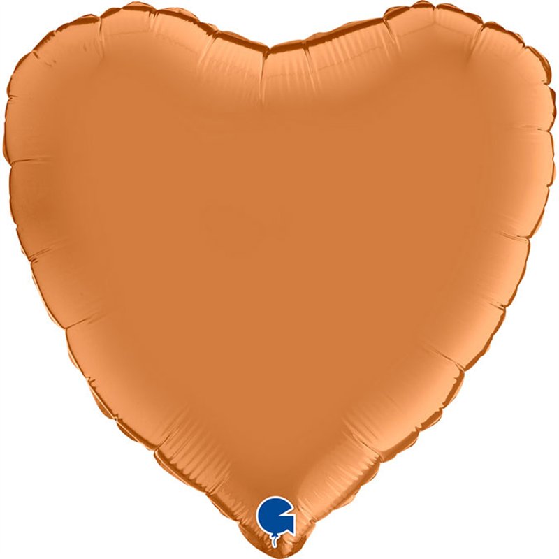 18in SATIN CARAMEL HEART FOIL BALLOON