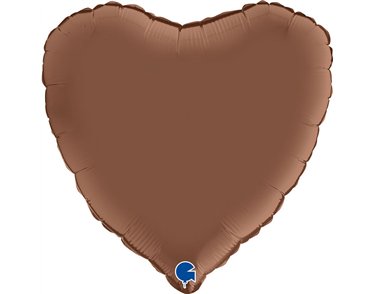 18in SATIN CHOCOLATE HEART FOIL BALLOON