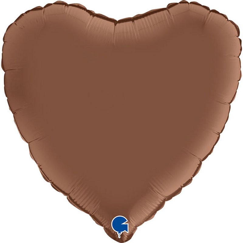 18in SATIN CHOCOLATE HEART FOIL BALLOON