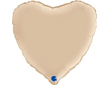 18in SATIN CREAM HEART FOIL BALLOON