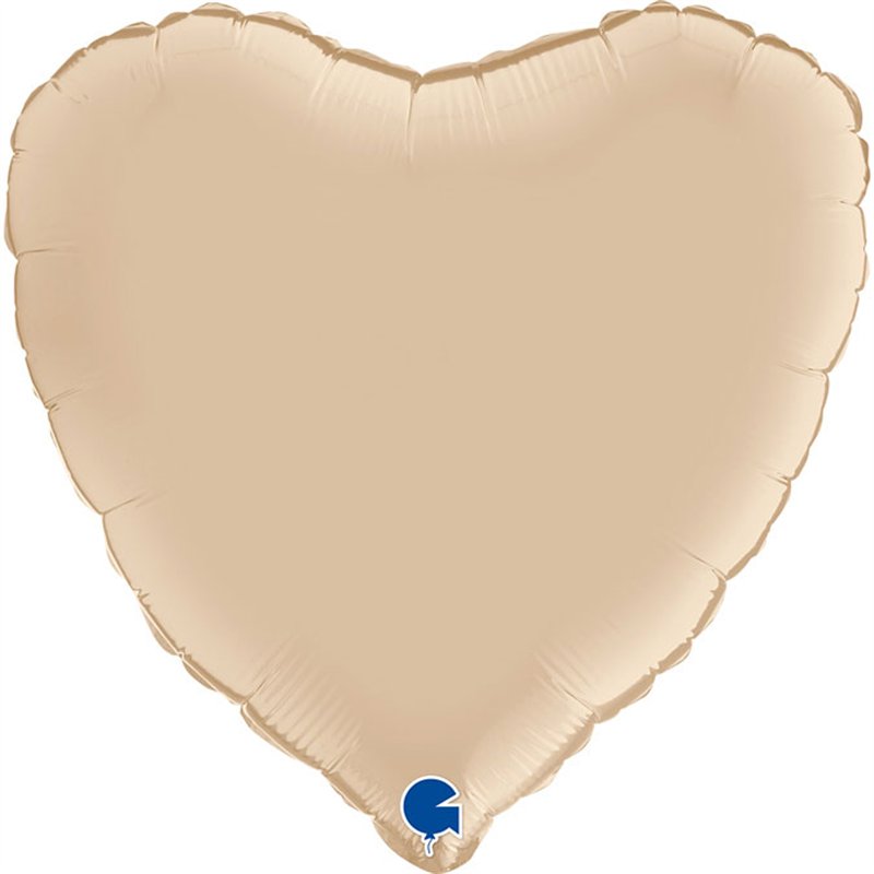 18in SATIN CREAM HEART FOIL BALLOON