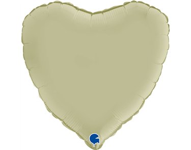 18in SATIN OLIVE GREEN HEART FOIL BALLOON