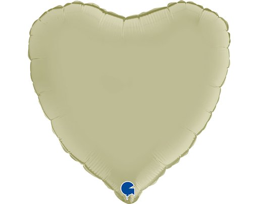 18in SATIN OLIVE GREEN HEART FOIL BALLOON